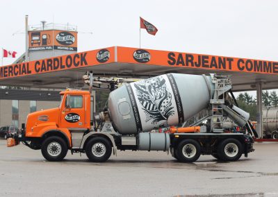 Sarjeant Company concrete truck with artwork from the Sarjeant Co. Design Project