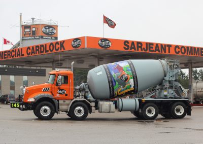 Sarjeant Company concrete truck with artwork from the Sarjeant Co. Design Project